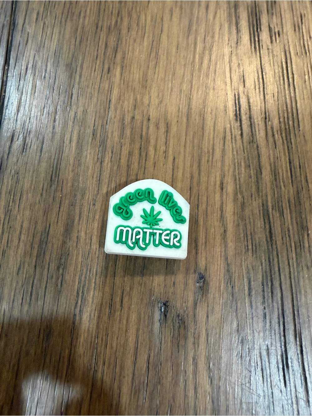 White & Green 'Green Lives Matter' Shoe Charm for Women